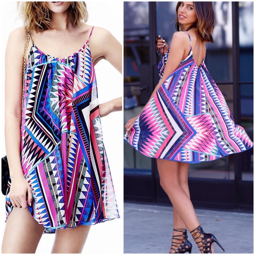 Bold Aztec Trapeze Dress